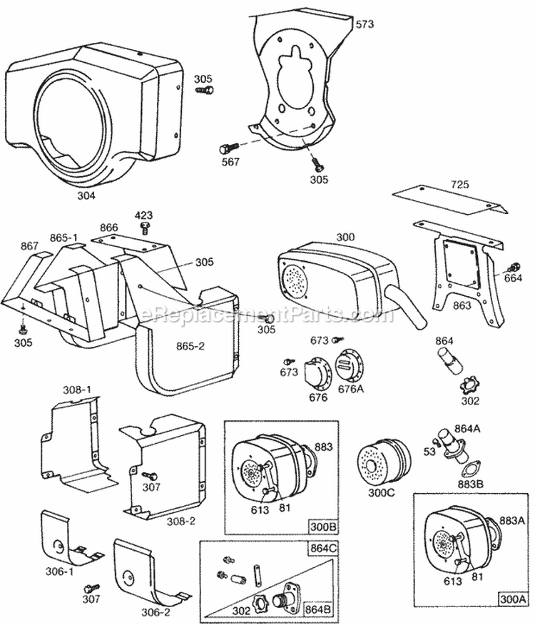 Blower HsgAir GuidesElect Diagram and Parts List for 401415-0146-99  Briggs and Stratton Engine